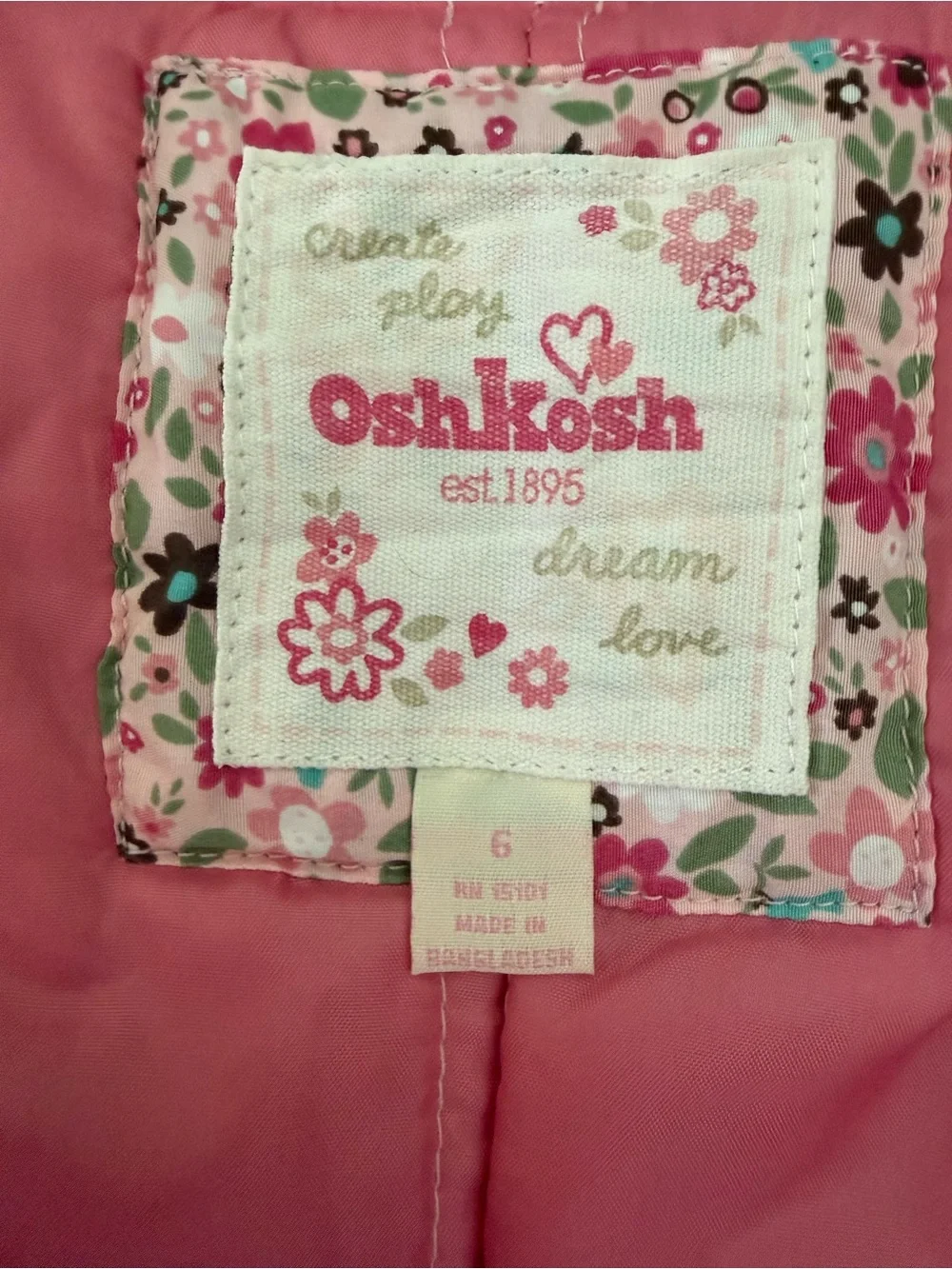 OshKosh B'gosh Pink Floral Ski Snow Suit Size 6